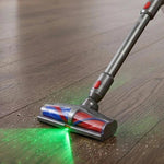 Doppia testina a rullo morbido per aspirapolvere Dyson V7 V8 V10 V11 V15, accessorio spazzola motorizzata per pavimenti con rilevamento della polvere a LED verde.