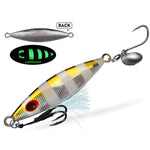 PROBEROS LF179 Esche artificiali in metallo per jigging con paletta rotante fosforescente per la pesca in acqua salata, 30g, 40g, 60g, 80g, 90g