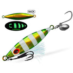 PROBEROS LF179 Esche artificiali in metallo per jigging con paletta rotante fosforescente per la pesca in acqua salata, 30g, 40g, 60g, 80g, 90g