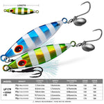PROBEROS LF179 Esche artificiali in metallo per jigging con paletta rotante fosforescente per la pesca in acqua salata, 30g, 40g, 60g, 80g, 90g
