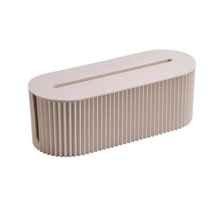 Scatola per la gestione dei cavi da scrivania, contenitore per cavi, prese di corrente e coperchio per riporre il cavo di alimentazione., White, Blue, White With Wood Cover, Black With Wood Cover