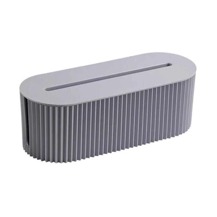 Scatola per la gestione dei cavi da scrivania, contenitore per cavi, prese di corrente e coperchio per riporre il cavo di alimentazione., White, Blue, White With Wood Cover, Black With Wood Cover