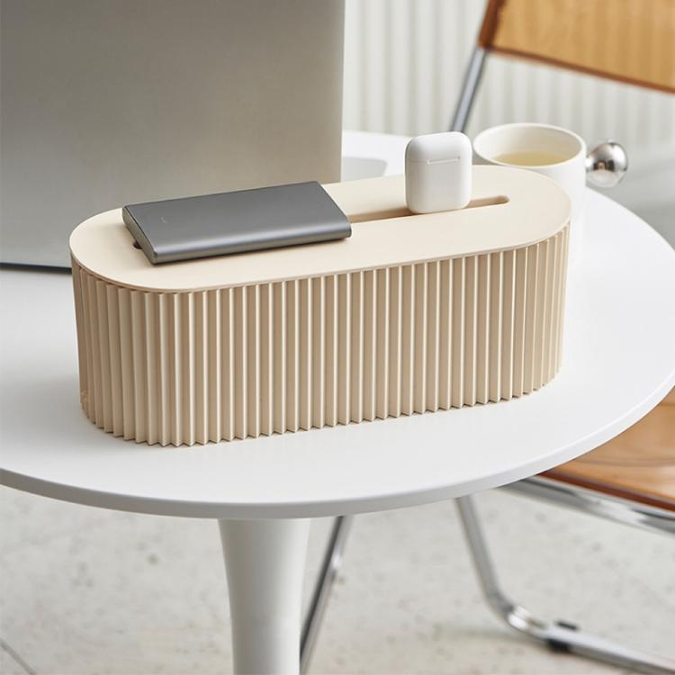 Scatola per la gestione dei cavi da scrivania, contenitore per cavi, prese di corrente e coperchio per riporre il cavo di alimentazione., White, Blue, White With Wood Cover, Black With Wood Cover
