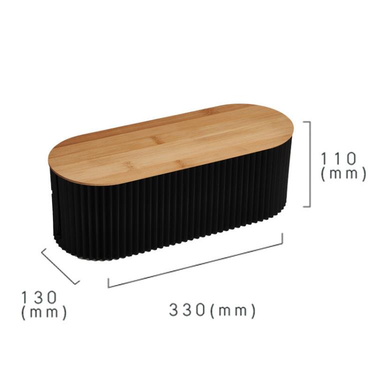 Scatola per la gestione dei cavi da scrivania, contenitore per cavi, prese di corrente e coperchio per riporre il cavo di alimentazione., White, Blue, White With Wood Cover, Black With Wood Cover