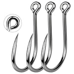 PROBEROS 20 pezzi/scatola Ami da pesca singoli in acciaio ad alto tenore di carbonio Punta ad ago ad alta penetrazione Occhiello ad anello, No. 1, No. 1/0, No. 2/0, No. 3/0, No. 4/0, No. 5/0