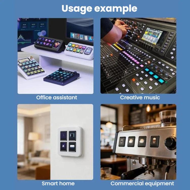 Waveshare 0.85 Inch Mechanical LCD ScreenKey, IPS Panel, 128 X 128 Resolution, 65K Color, SPI Communication Interface, Keycap White, Keycap Black, Module White, Module Black