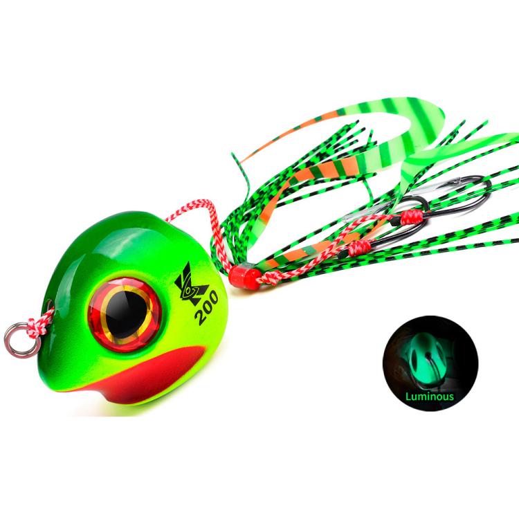KATYUSHA Kabura Snapper Jig Head 3D Bionic Eyes Tai Rubber Lead Jigs per la pesca di fondo, cernie e orate, 60G, 80G, 100G, 120G