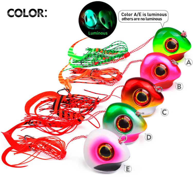 KATYUSHA Kabura Snapper Jig Head 3D Bionic Eyes Tai Rubber Lead Jigs per la pesca di fondo, cernie e orate, 60G, 80G, 100G, 120G