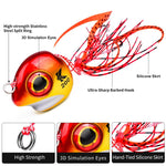 KATYUSHA Kabura Snapper Jig Head 3D Bionic Eyes Tai Rubber Lead Jigs per la pesca di fondo, cernie e orate, 150G, 200G