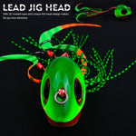 KATYUSHA Kabura Snapper Jig Head 3D Bionic Eyes Tai Rubber Lead Jigs per la pesca di fondo, cernie e orate, 60G, 80G, 100G, 120G