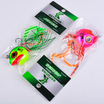 KATYUSHA Kabura Snapper Jig Head 3D Bionic Eyes Tai Rubber Lead Jigs per la pesca di fondo, cernie e orate, 60G, 80G, 100G, 120G
