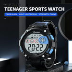 Orologio sportivo digitale per bambini MINGRUI, impermeabile, luminoso, da polso per attività all'aperto, con sveglia, cronometro e calendario.