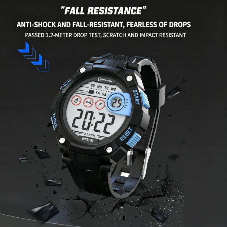 Orologio sportivo digitale per bambini MINGRUI, impermeabile, luminoso, da polso per attività all'aperto, con sveglia, cronometro e calendario.