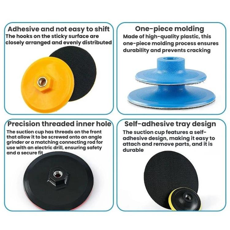 Dischi abrasivi per levigatura a secco/umido, dischi per lucidatura di pietre, adattatori per dischi autoadesivi, 8cm M10 Hole Orange Without Sponge, 10cm M10 Hole Orange Without Sponge, 8cm M10 Hole Black Thin Sponge, 10cm M10 Hole Black Thin Sponge  ...