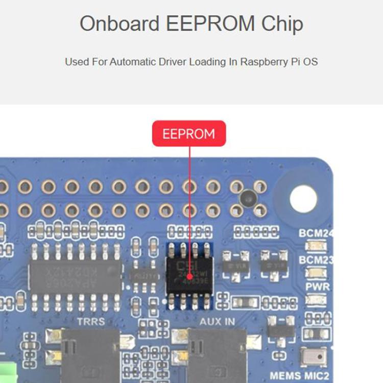 DA7212 I2S Audio Board For Raspberry Pi, Stereo Encoding/Decoding, Waveshare 34213