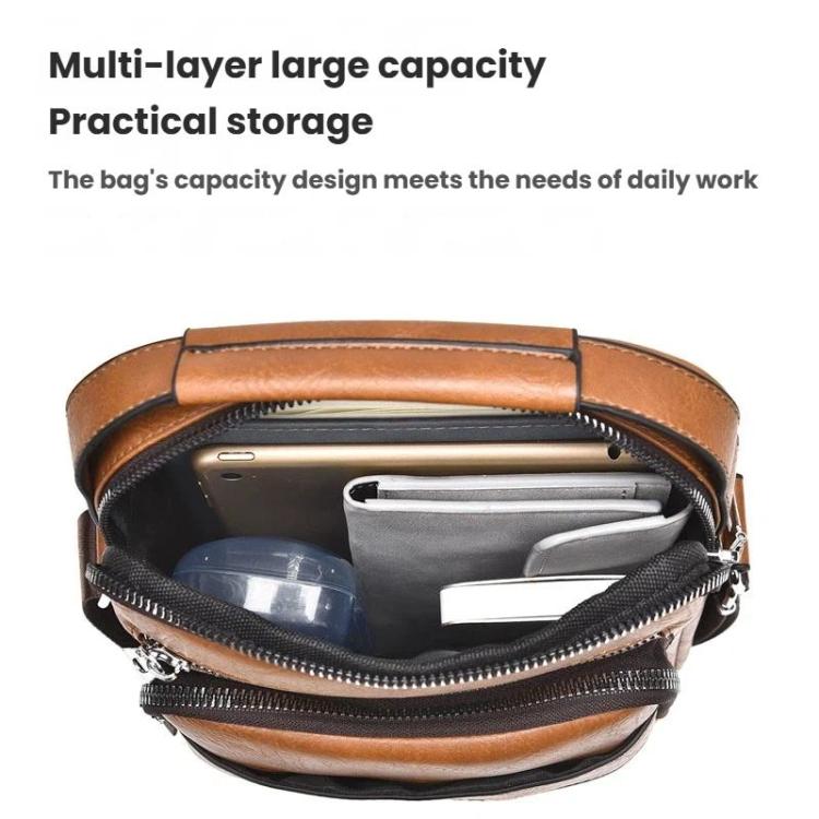 WEIXIER D1107 Borsa a tracolla verticale da uomo in pelle PU