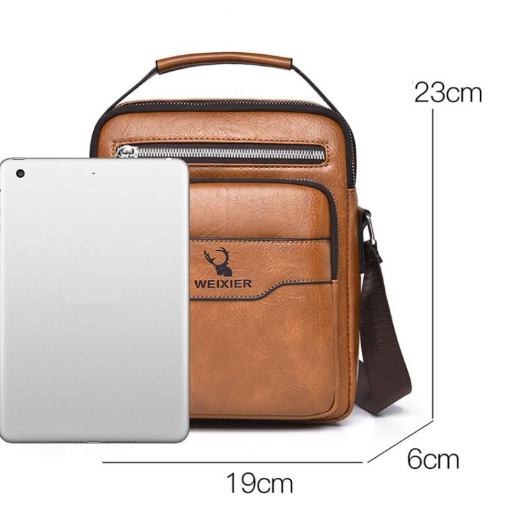 WEIXIER D1107 Borsa a tracolla verticale da uomo in pelle PU