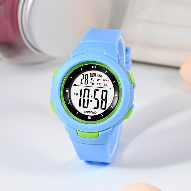 Orologio sportivo digitale MINGRUI per bambini e bambine, impermeabile fino a 30 metri, con retroilluminazione a LED, sveglia, cronometro e calendario.