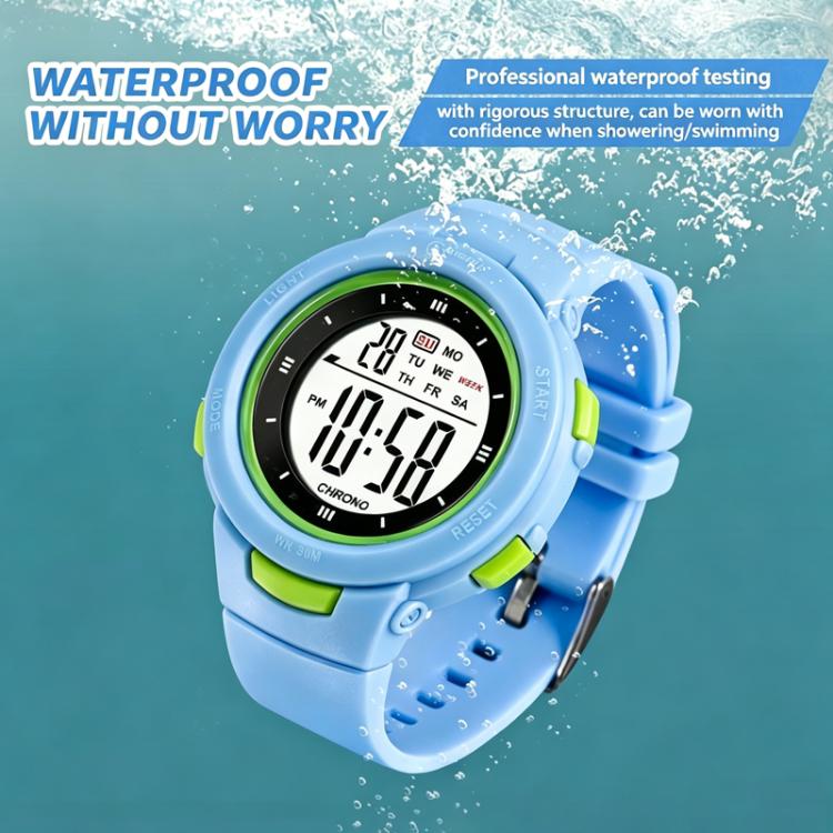 Orologio sportivo digitale MINGRUI per bambini e bambine, impermeabile fino a 30 metri, con retroilluminazione a LED, sveglia, cronometro e calendario.