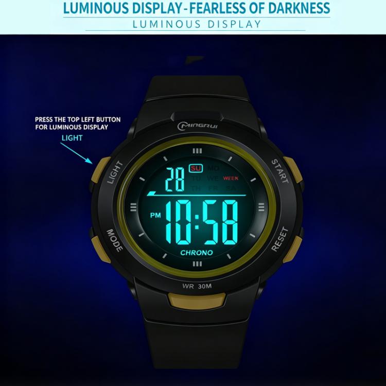 Orologio sportivo digitale MINGRUI per bambini e bambine, impermeabile fino a 30 metri, con retroilluminazione a LED, sveglia, cronometro e calendario.