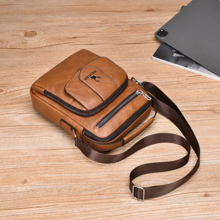 WEIXIER D1105 Borsa a tracolla da uomo, stile retrò, casual, ideale per il lavoro o per i pendolari.