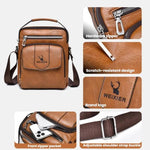 WEIXIER D1105 Borsa a tracolla da uomo, stile retrò, casual, ideale per il lavoro o per i pendolari.