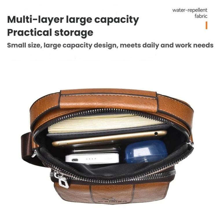 WEIXIER D1105 Borsa a tracolla da uomo, stile retrò, casual, ideale per il lavoro o per i pendolari.