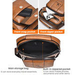 WEIXIER D1105 Borsa a tracolla da uomo, stile retrò, casual, ideale per il lavoro o per i pendolari.