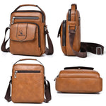 WEIXIER D1105 Borsa a tracolla da uomo, stile retrò, casual, ideale per il lavoro o per i pendolari.