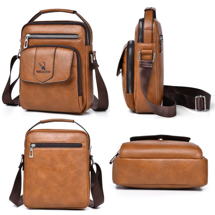 WEIXIER D1105 Borsa a tracolla da uomo, stile retrò, casual, ideale per il lavoro o per i pendolari.