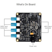 Scheda adattatore per fotocamera GMSL a 4 canali Waveshare 34128, dotata di deserializzatore MAX9296, per Raspberry Pi 5, EU Plug, UK Plug, US Plug