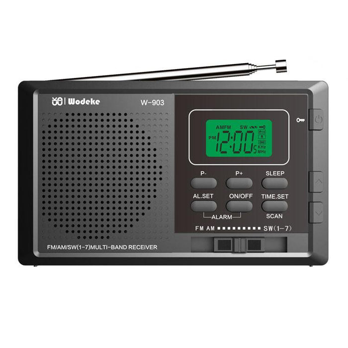 Radio digitale stereo multibanda FM/AM/SW con LCD e orologio