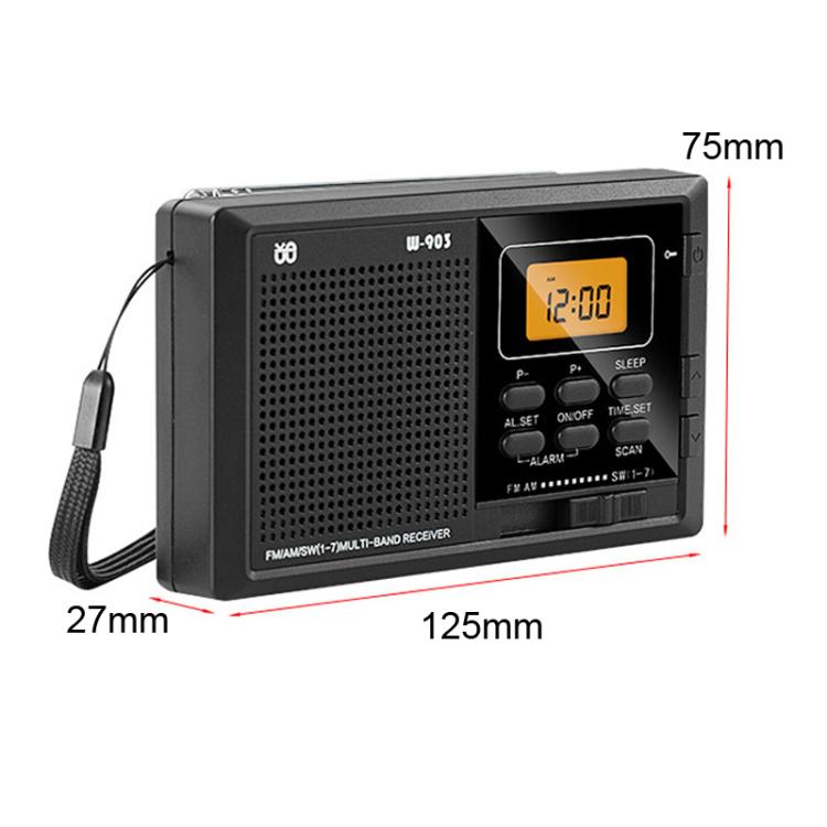 Radio digitale stereo multibanda FM/AM/SW con LCD e orologio