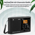 Radio digitale stereo multibanda FM/AM/SW con LCD e orologio