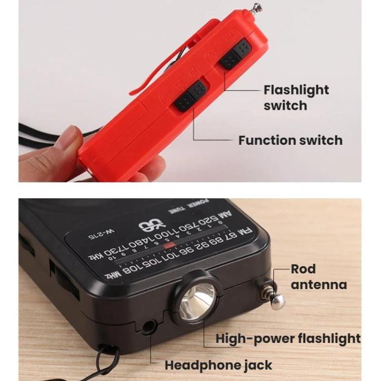 Radio portatile FM/AM con torcia LED e jack cuffie