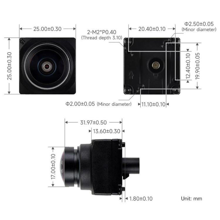 Modulo fotocamera GMSL da 2 MP, sensore di immagine di livello automobilistico, ISP integrato, obiettivo AA, grado di protezione IP67, 34019