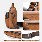WEIXIER D1108 Borsa a tracolla da uomo stile retrò business, grande capacità, casual, impermeabile in PU.
