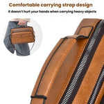 WEIXIER D1108 Borsa a tracolla da uomo stile retrò business, grande capacità, casual, impermeabile in PU.