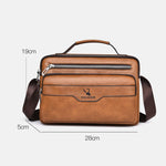 WEIXIER D1108 Borsa a tracolla da uomo stile retrò business, grande capacità, casual, impermeabile in PU.