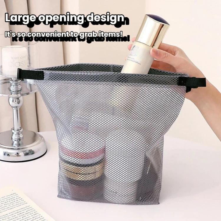 Borsa da toilette in rete EVA impermeabile, portatile, ideale per i viaggi, perfetta per bagno, palestra, piscina, per il trucco e come borsa da bagno, con chiusura a fibbia., Large Transparent Gray, Small Transparent Gray, Large Transparent White     ...