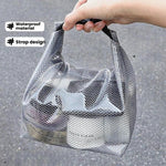 Borsa da toilette in rete EVA impermeabile, portatile, ideale per i viaggi, perfetta per bagno, palestra, piscina, per il trucco e come borsa da bagno, con chiusura a fibbia., Large Transparent Gray, Small Transparent Gray, Large Transparent White     ...