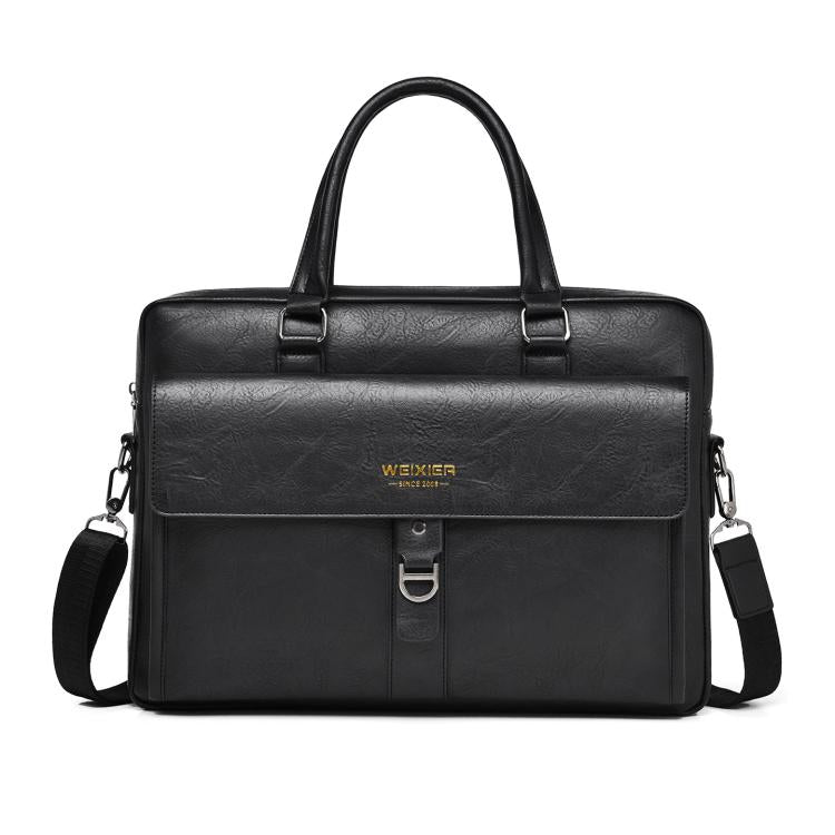 WEIXIER T665 Borsa tote da uomo vintage da lavoro, grande capacità, impermeabile, per laptop