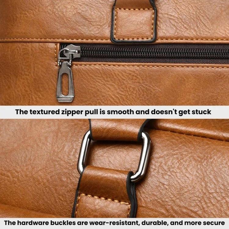 WEIXIER T665 Borsa tote da uomo vintage da lavoro, grande capacità, impermeabile, per laptop