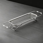 Colino espandibile da posizionare sopra il lavello, in acciaio inox 304, con cestello di scolo a maglia fine, bracci regolabili e piedini di supporto., Small, Medium, Large, Extra Large