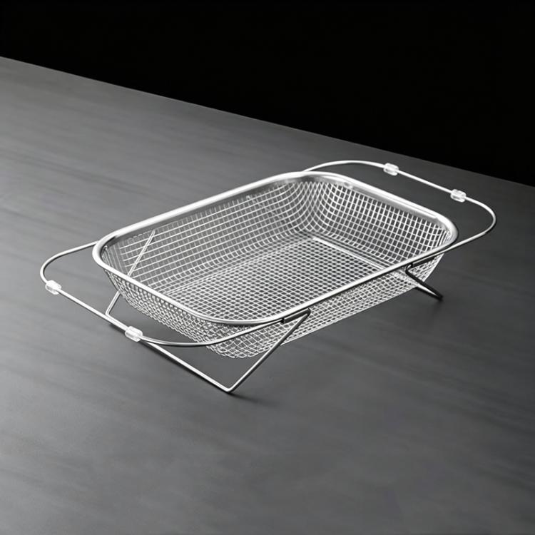 Colino espandibile da posizionare sopra il lavello, in acciaio inox 304, con cestello di scolo a maglia fine, bracci regolabili e piedini di supporto., Small, Medium, Large, Extra Large