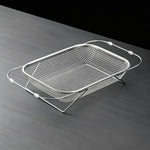 Colino espandibile da posizionare sopra il lavello, in acciaio inox 304, con cestello di scolo a maglia fine, bracci regolabili e piedini di supporto., Small, Medium, Large, Extra Large
