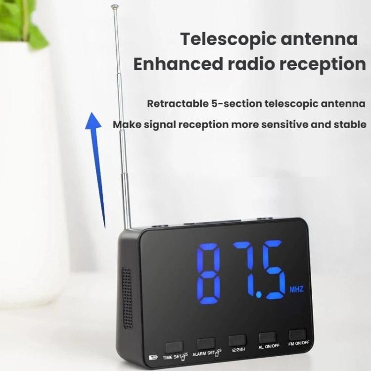 Radiosveglia digitale FM con ampio display LED