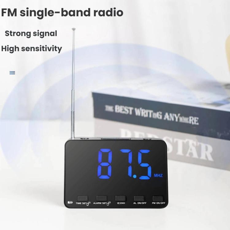 WDK Single-Band FM Digital Extra-Large Screen Display Alarm Clock Radio, For EU, For US