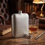 Fiaschetta da tasca da 177 ml (6 oz) per liquori, adatta a uomini e donne, in acciaio inossidabile 304, a prova di perdite, con tappo a vite. Fiaschetta portatile per alcolici e whisky.