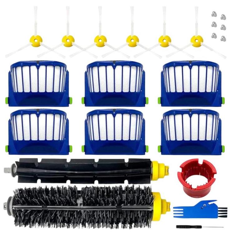 Accessori per aspirapolvere robot iRobot Roomba serie 650/600: spazzola, filtro e spazzola laterale triangolare., 15 in 1